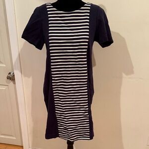 J Crew Navy and White Striped Dress